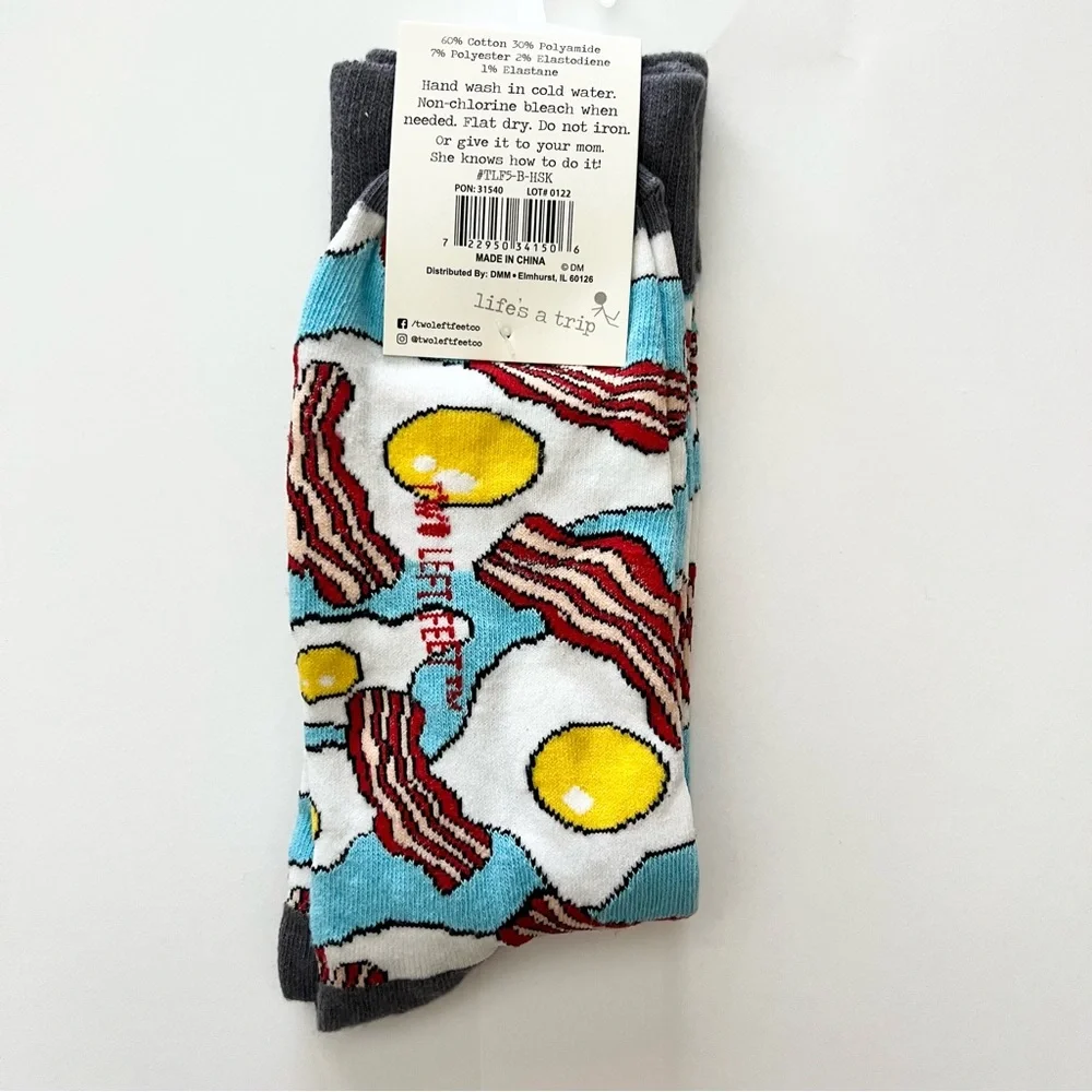 Novelty Bacon & Eggs Socks
